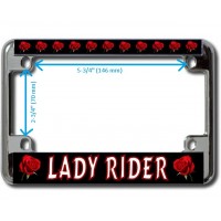 Motorcycle License Plate Frame Lady Rider Design